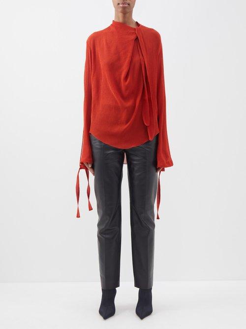 Petar Petrov - Loe Silk Blouse - Womens - Dark Red