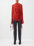 Petar Petrov - Loe Silk Blouse - Womens - Dark Red