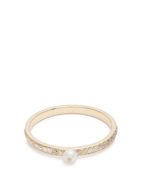Matchesfashion.com Anissa Kermiche - Perle Rare Diamond, Pearl & Yellow Gold Ring - Womens - Gold