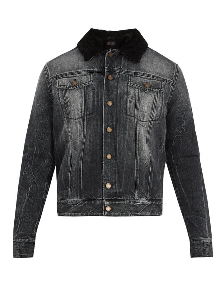 Saint Laurent Shearling-lined Denim Jacket
