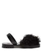 Matchesfashion.com Goya - Shearling And Leather Sandals - Womens - Black