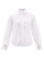 Matchesfashion.com Noir Kei Ninomiya - Organza Overlay Cotton Shirt - Womens - White