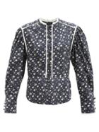 Matchesfashion.com Isabel Marant - Cleosi Floral-printed Cotton-poplin Blouse - Womens - Black Print