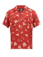 Matchesfashion.com Rrl - Western Print Short Sleeved Shirt - Mens - Red Multi