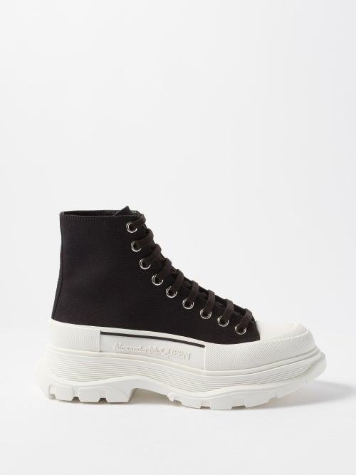 Alexander Mcqueen - Tread Slick Canvas High-top Boots - Womens - Black White