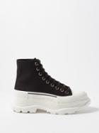 Alexander Mcqueen - Tread Slick Canvas High-top Boots - Womens - Black White