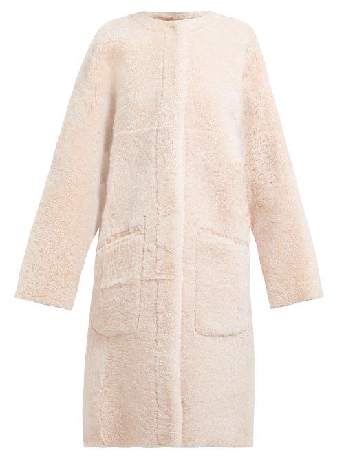 Matchesfashion.com Raey - Long Line Reversible Shearling Coat - Womens - Nude