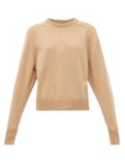 Matchesfashion.com Chlo - Festive Monogram-embroidered Cashmere Sweater - Womens - Camel