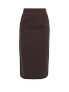 Matchesfashion.com Edward Crutchley - High-rise Wool-crepe Pencil Skirt - Womens - Brown