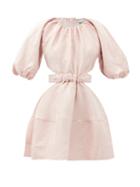Ladies Rtw Aje - Psychedelia Cutout Linen-blend Mini Dress - Womens - Light Pink