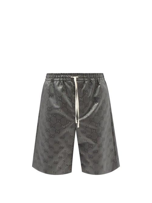 Gucci - Gg-jacquard Nylon-canvas Shorts - Mens - Grey