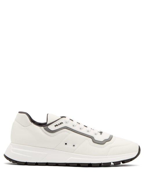 Matchesfashion.com Prada - Padded Gabardine Trainers - Mens - White Black