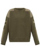 Matchesfashion.com Amiri - Patch Ribbed Knit Wool Blend Sweater - Mens - Green