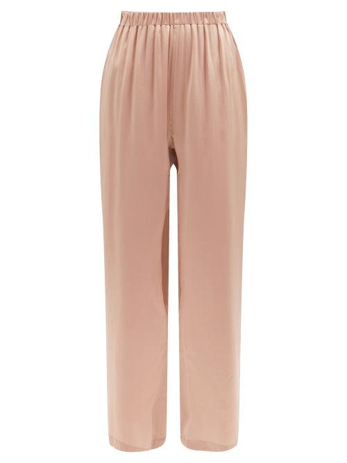 Araks - Emman Silk-satin Wide-leg Pyjama Trousers - Womens - Nude