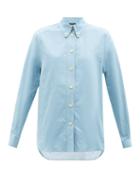 Isabel Marant - Valia Button-down Cotton-twill Shirt - Womens - Light Blue