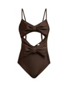 Matchesfashion.com Zimmermann - Bow Corsage Swimsuit - Womens - Dark Brown