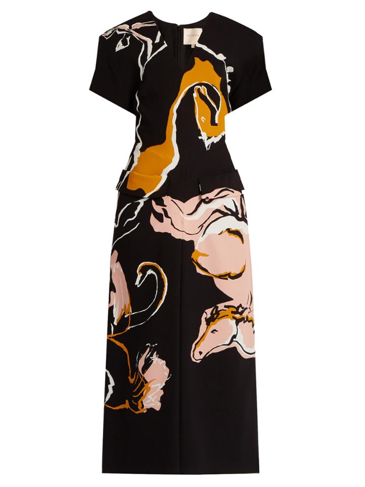 Roksanda Akemi Horse-print Silk Midi Dress