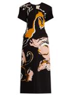 Roksanda Akemi Horse-print Silk Midi Dress