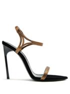 Saint Laurent Ourika & Talitha Leather-trim Velvet Sandals