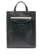 Matchesfashion.com Maison Margiela - Topstitched Leather Tote Bag - Mens - Black