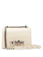 Matchesfashion.com Alexander Mcqueen - Knuckle Crocodile Effect Leather Cross Body Bag - Womens - White