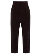 Matchesfashion.com Raey - Exaggerated Tapered Leg Corduroy Trousers - Mens - Black