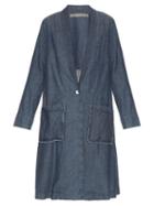 Raquel Allegra Shawl-lapel Chambray-denim Duster Coat