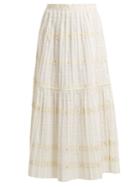 Redvalentino Ric-rac Trimmed Pleated Cotton Skirt