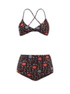 Matchesfashion.com Muzungu Sisters - Willow Halcyon-print High-rise Bikini - Womens - Black Print