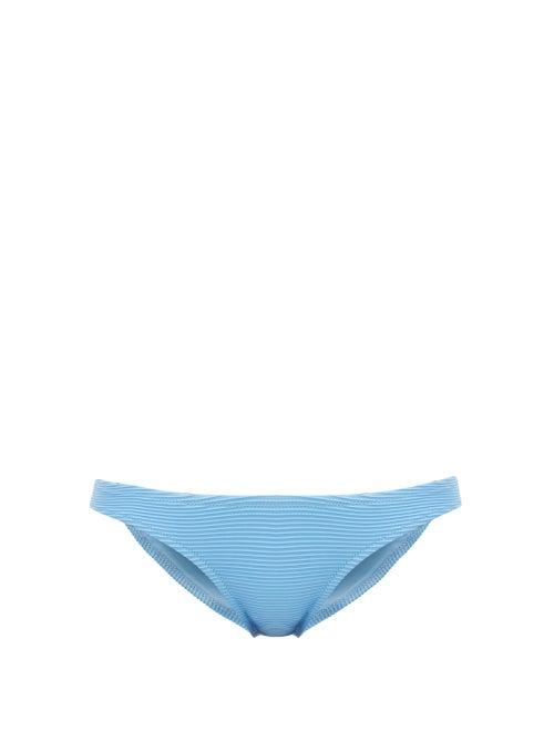 Matchesfashion.com Heidi Klein - Cairns Ribbed Bikini Briefs - Womens - Light Blue
