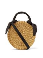 Matchesfashion.com Muu - Rosa Circular Cotton Lined Straw Bag - Womens - Black