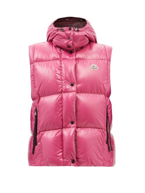 Moncler - Luzule High-neck Quilted Down Gilet - Womens - Pink