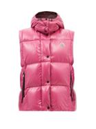 Moncler - Luzule High-neck Quilted Down Gilet - Womens - Pink