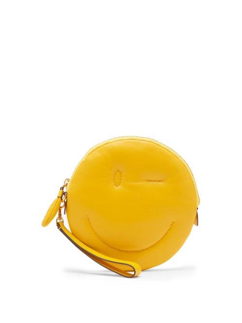 Matchesfashion.com Anya Hindmarch - Wink Chubby Leather Clutch - Womens - Yellow
