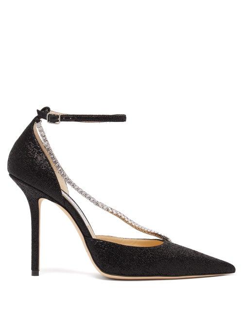 Matchesfashion.com Jimmy Choo - Talika 100 Crystal-embellished Pumps - Womens - Black