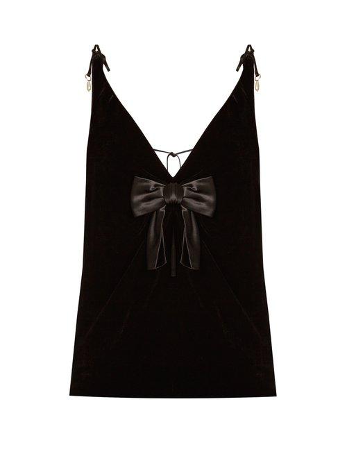 Matchesfashion.com Altuzarra - Gemma V Neck Velvet Top - Womens - Black