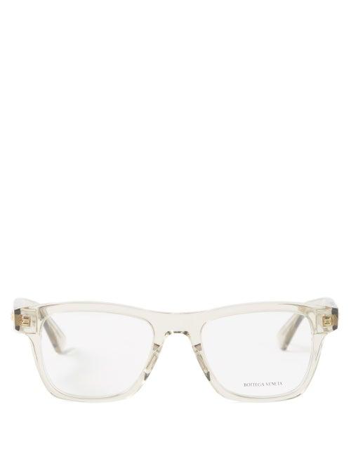 Bottega Veneta - D-frame Acetate And Metal Glasses - Womens - Beige