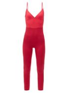 Matchesfashion.com Ernest Leoty - Ilona V-neck Jersey Jumpsuit - Womens - Pink Multi