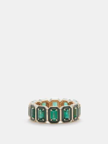 Alison Lou - Cocktail Emerald, Enamel & 14kt Gold Ring - Womens - Green Multi