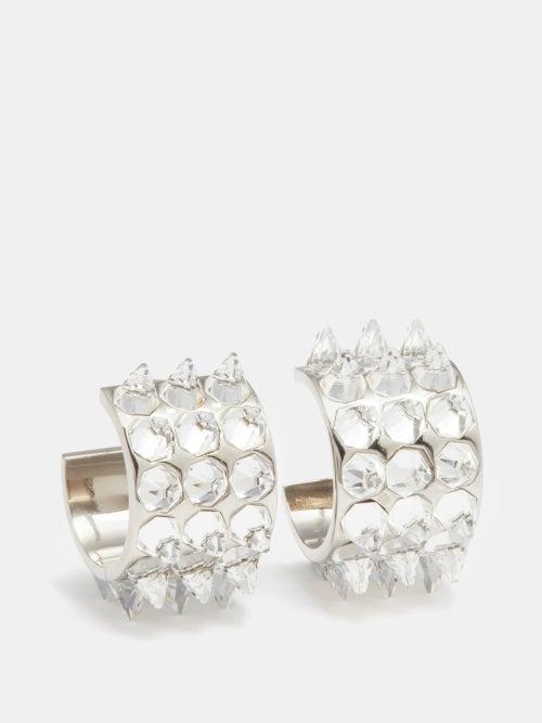 Amina Muaddi - Karma Crystal-spike Hoop Earrings - Womens - Crystal