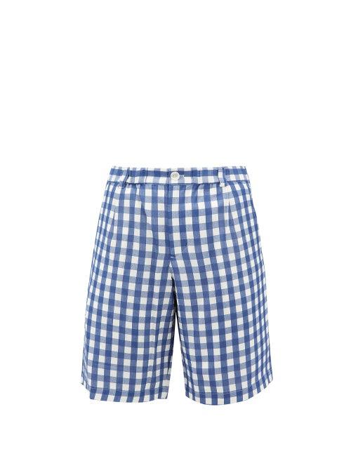 Jacquemus - Gelati Checked Shorts - Mens - Navy White