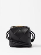 Bottega Veneta - Cassette Mini Intrecciato-leather Cross-body Bag - Womens - Black