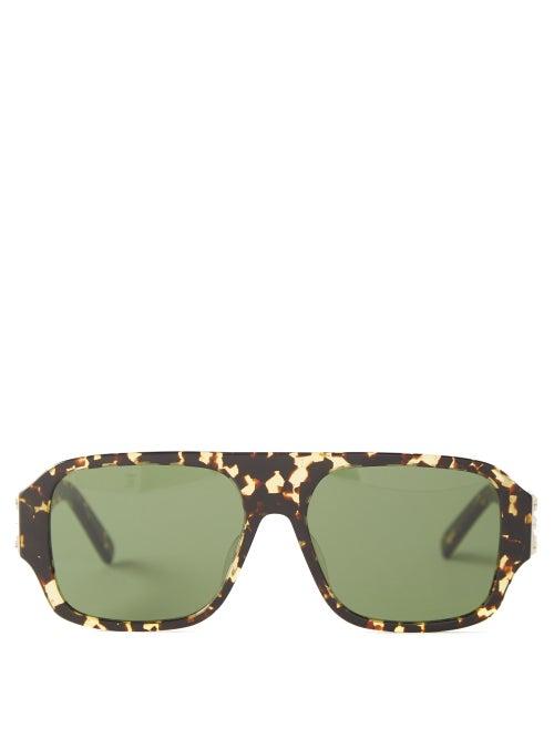 Givenchy - Flat-top Acetate Sunglasses - Womens - Brown Multi