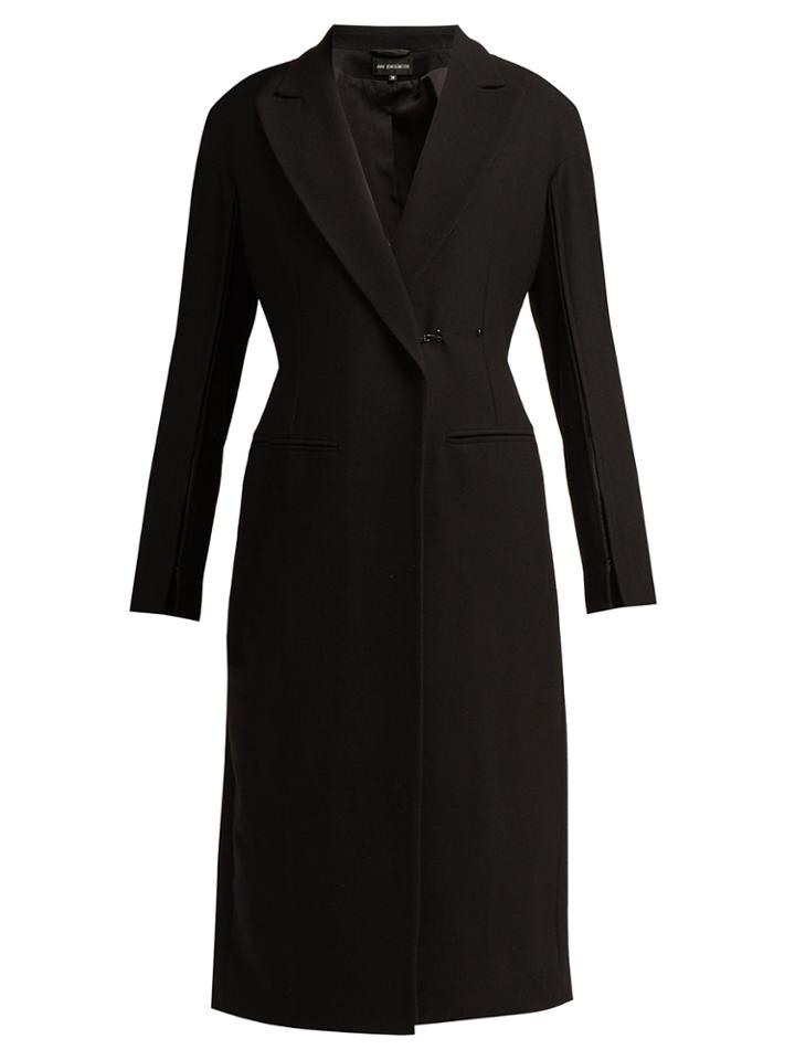 Ann Demeulemeester Satin-trim Wool-blend Coat
