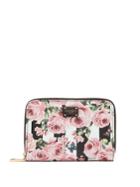 Dolce & Gabbana Rose And Stripe-print Compact Leather Wallet
