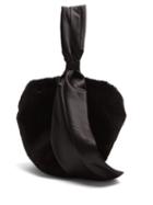 Matchesfashion.com Simone Rocha - Satin-strap Faux-fur Bag - Womens - Black