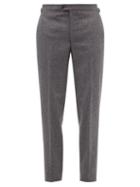 Thom Sweeney - Flat-front Cropped Wool-flannel Trousers - Mens - Grey