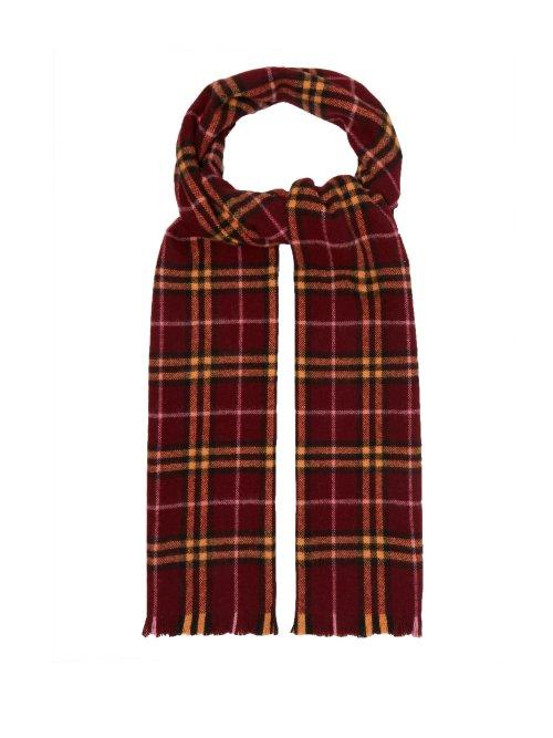 Matchesfashion.com Burberry - Vintage Check Cashmere Scarf - Womens - Burgundy