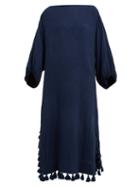 Matchesfashion.com Rhode Resort - Delilah Pom Pom Cotton Dress - Womens - Navy