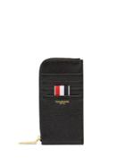 Matchesfashion.com Thom Browne - Logo-print Grained-leather Zip-around Wallet - Mens - Black